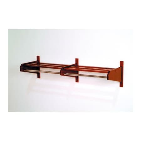 Wooden Mallet 49 3/4" Double Hat & Coat Rack w/ Chrome Bar - Mahogany 48DCRMH